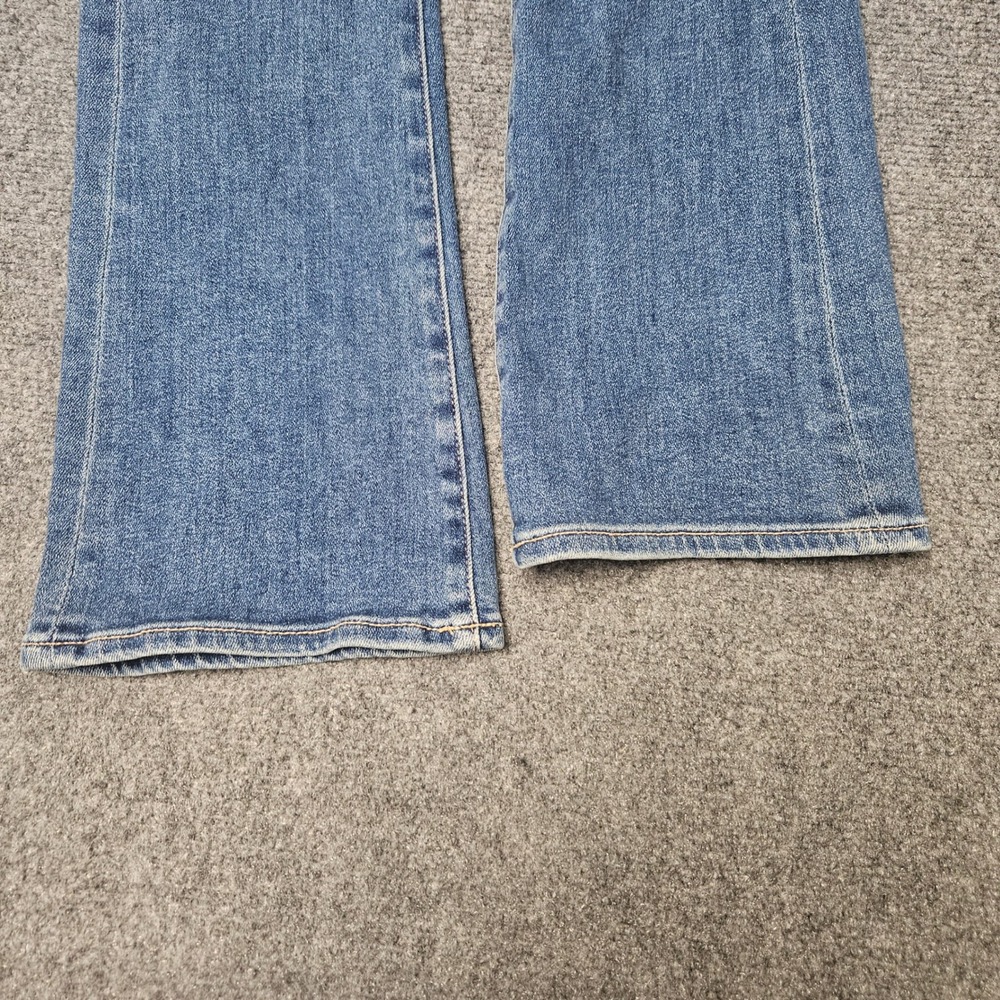 7 For All Mankind High Waist Slim Kick Jeans Size 27 Flare Bootcut Boho Coastal - Picture 6 of 8